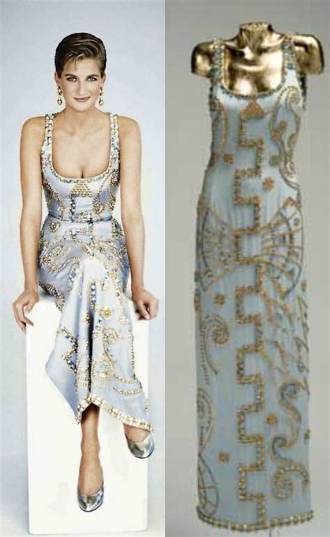 versace collection blue dress|princess diana blue Versace dress.